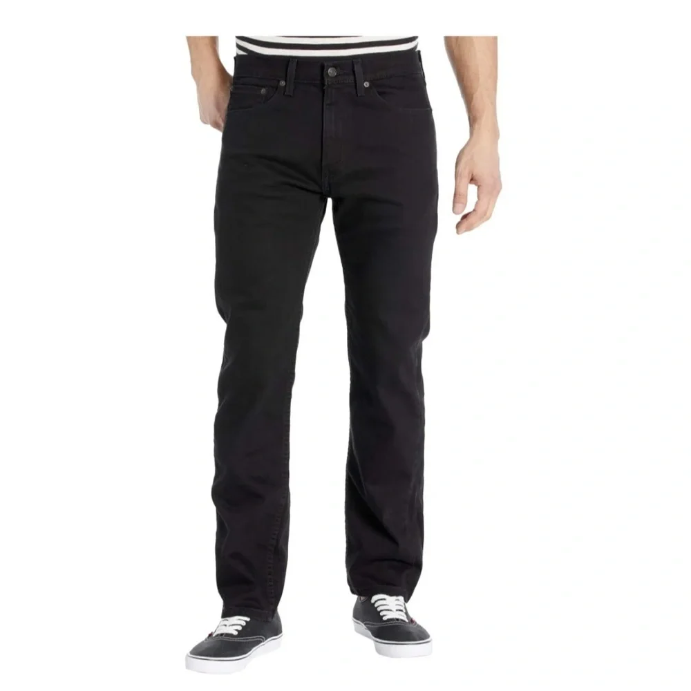 LEVIS Native Cali Black Stretch 505 regular straight leg jeans size various